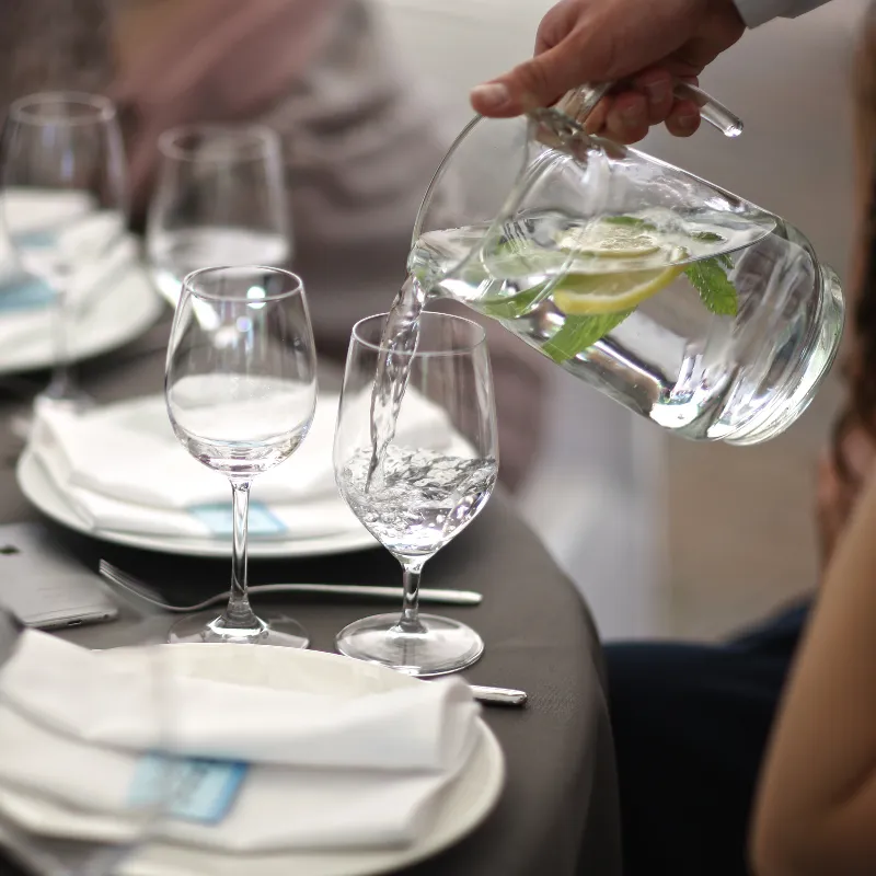 Agua filtrada para restaurantes